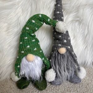 Green and Gray Gnome Plush Decor. Set of 10.!